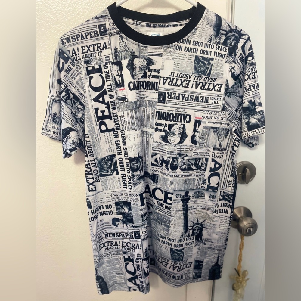 Mens Fresh Prints of Bel-Air Newspaper Print - by Drill Clothing Co. Sz: M